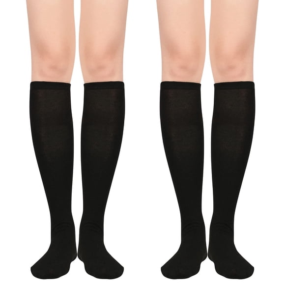 Calcetines deportivos American Trends para mujer hasta la rodilla, paquete de 2, negros