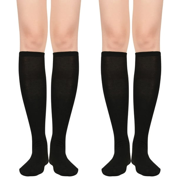 Calcetines deportivos American Trends para mujer hasta la rodilla, paquete de 2, negros