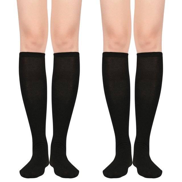 Calcetines deportivos American Trends para mujer hasta la rodilla, paquete de 2, negros