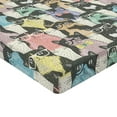 thumbnail image 2 of Ambesonne Cats Fitted Sheet 2 Pcs Set, Hipster Playful Glass, King, Multicolor, 2 of 3