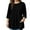Black, variant on Shirt's for Women Fashion Women's Summer 3/4 Sleeve Solid Round Neck Blouses Pocket Summer Holiday Beach Fashion Plus Size Tops