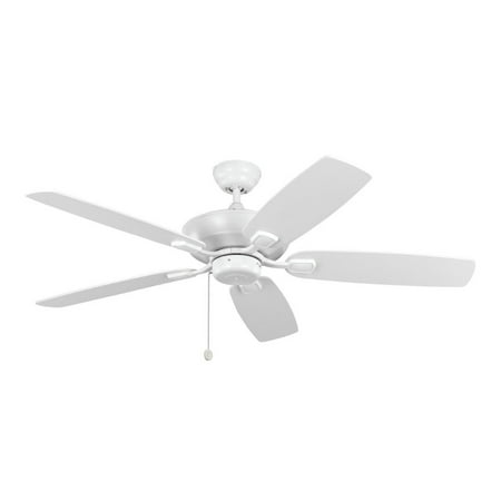 

52-inch 5 Blade Ceiling Fan in Aged Pewter with Light Grey Weathered Oak Blade Blade Pitch 12-Rubberized White Finish Bailey Street Home