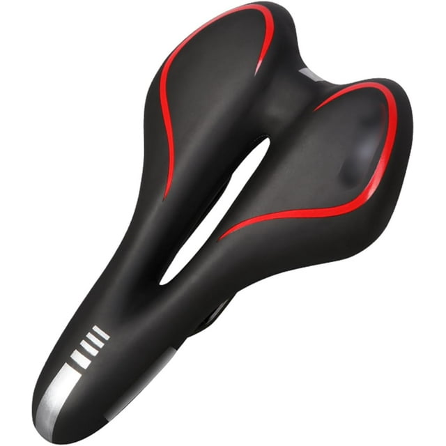 HUGFEGWE Selle de Vélo Confortable, avec Bande Réfléchissante Selle de Siège de Vélo Coussin de Siège de Vélo en Mousse à Mémoire de Forme Rembourré CJB91-54497