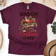 thumbnail image 1 of Wagon Chemise de Cheerleading de Noël / T-Shirt Graphique Rustique de Vacances, Marron, Taille G, 1 of 6