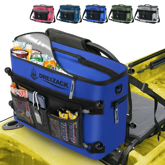 Dreizack Kayak Cooler Behind Seat Waterproof Cooler for Kayaking,Paddle Board Cooler Compatible with Lawn-Chair Seat Kayak Accessories Cooler Bag Kayak Cooler Tow Behind for Camping Fishing, Blue