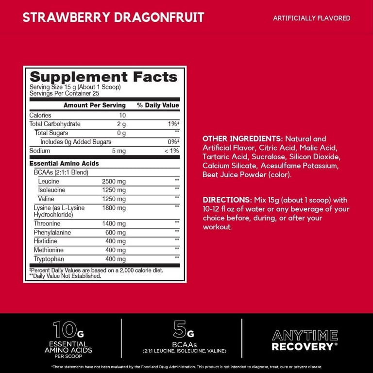 BSN AminoX EAAs, Muscle Recovery, Strawberry Dragon Fruit, 13.2 oz