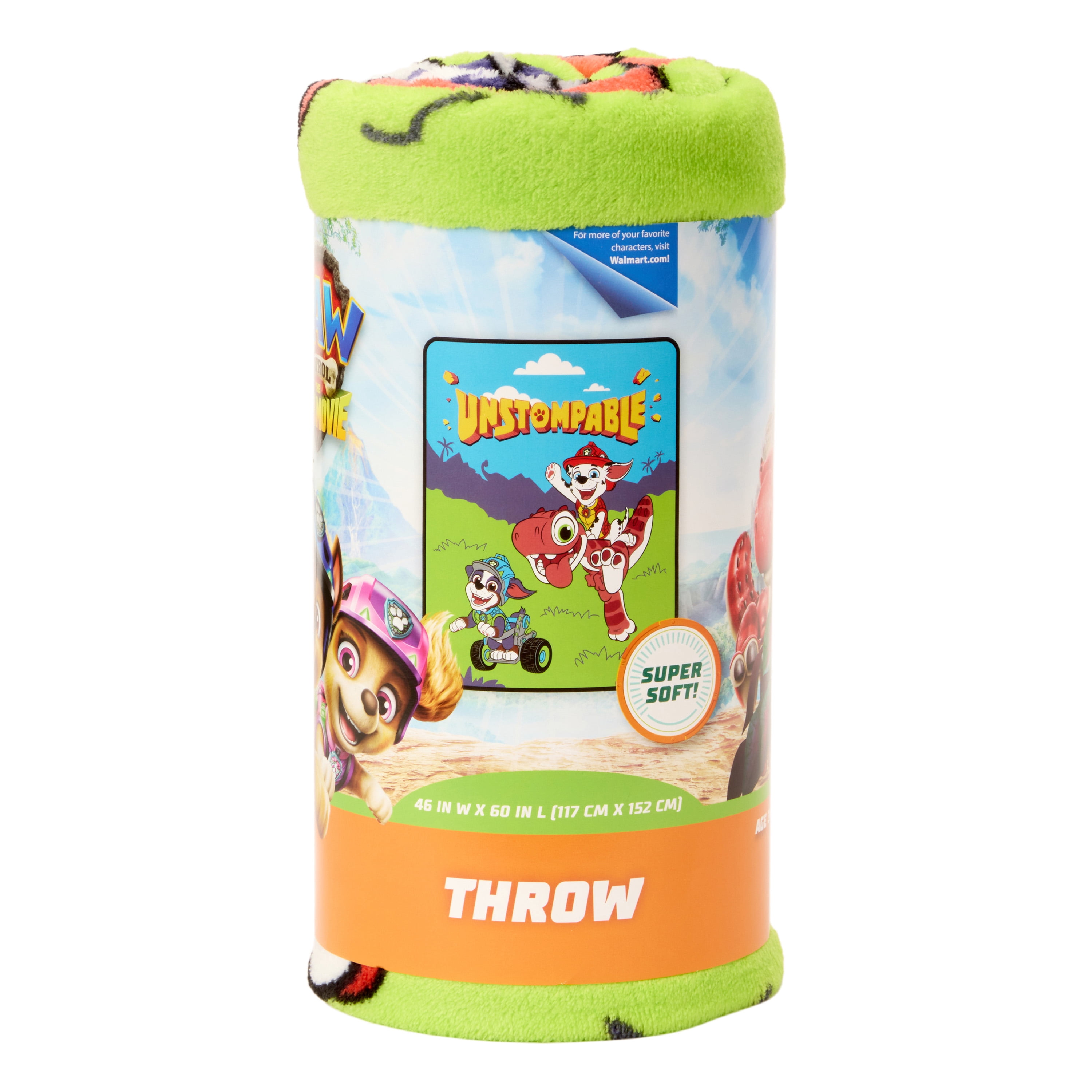 PAW Patrol Kids Dino Print Fleece Throw Blanket, 46 x 60