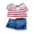 thumbnail image 1 of Ropa para muñecas CUTICAT de 20 cm accesorios para muñecas ropa para muñecas de peluche de moda adorable y desmontable Falda de rayas rojas, 1 of 8