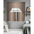 thumbnail image 5 of Brown Ombre Kitchen Curtains Swag Valance and Tier Curtains Set 36 Inch Length, Modern Gradient Abstract Art Rod Pocket Drape Panels Pair Swag Curtains for Bathroom/Cafe/Window, 5 of 6