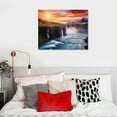 thumbnail image 4 of Nawypu Canvas Wall Art Colorful Sunrise Over The Skharfandavrholt River, Iceland Canvas Prints Wall Art Paintings Artworks Pictures Posters for Living Room Bedroom Decoration, 20x16 inch, 4 of 4