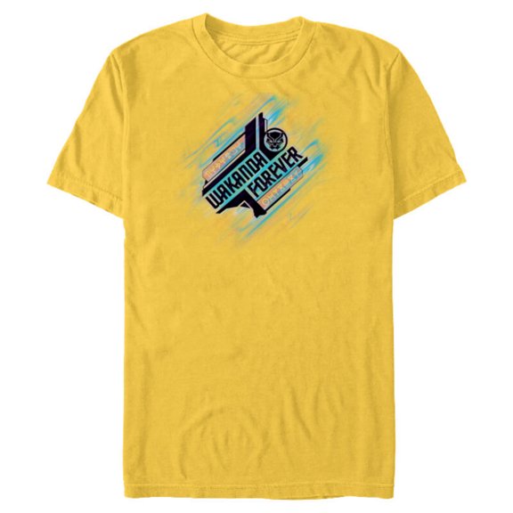Marvel Black Panther: Wakanda Forever Diagonal Title & Icon - Short Sleeve Blended T-Shirt for Adults - Customized-Yellow