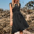 thumbnail image 2 of Sngxgn Women's Dress Ribbed Sleeveless Halter Neck Tank Tops Mini Dresses(Black,XL), 2 of 7