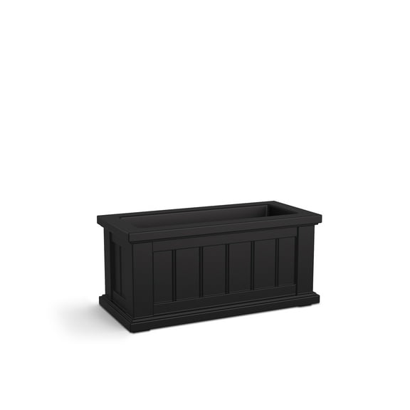 Cape Cod 24" x 11" x 11" Rectangle Black Self-Watering Plastic Planter
