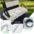thumbnail image 5 of Golf Cart Seat Covers for 2 Seater,Colored Flower Microfiber Cart Seat Towel Blanket,Green Leaf Aesthetics Pastel Spring Plant Absorbent NonSlip Bench Seats Protector for Golf Course 51"x31", 5 of 9