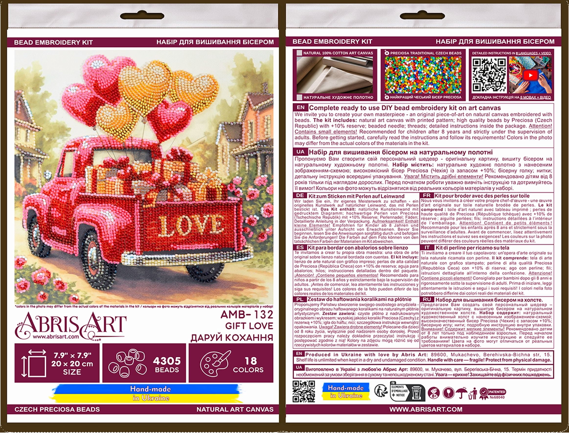 Bead embroidery kit - Gift Love AMB-132