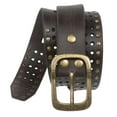 thumbnail image 2 of 1 1/2" (38 mm) Snap on Vintage Cowhide Metal Circle Studded Leather Belt, 2 of 3