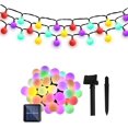 thumbnail image 1 of Cadena de luces solares para exteriores, cadena de luces solares de 8 modos, luces decorativas impermeables para interiores y exteriores (multicolor) LingWen 9024735526278, 1 of 1