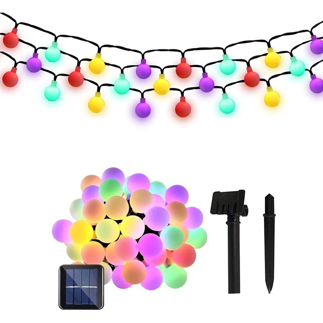 Cadena de luces solares para exteriores, cadena de luces solares de 8 modos, luces decorativas impermeables para interiores y exteriores (multicolor) LingWen 9024735526278