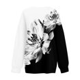 thumbnail image 6 of Women's Fashion Retro Floral Print Long-Sleeve V-Neck Sweatshirt with Dyed Effect Pattern, Unique Artistic Top for Women's Fashion Statement,White,M, 6 of 7