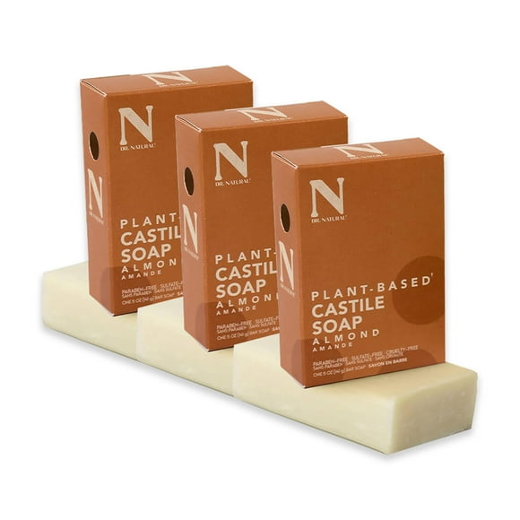 Dr. Natural Castile Bar Soap, Soap Bars, Almond, 143 g, 3 pk