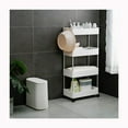 thumbnail image 5 of Alexent 4-Tier Plastic Storage Organizer Rolling Cart with Slim Shelves in White, 5 of 10