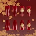 thumbnail image 6 of Fall Maple Leaves Thanksgiving Press on Nails Short Square False Nails With Designs Full Covers Stick on Nails, 6 of 7