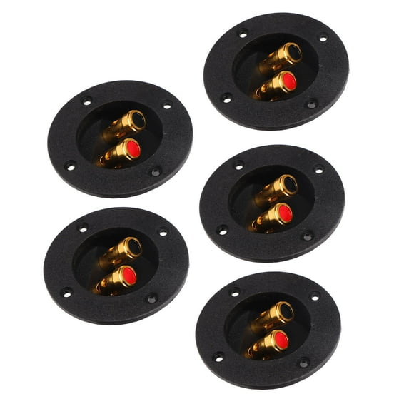 2 Way Speaker Box, OD 75mm ID 48mm Compact 5Pcs Subwoofer Box Terminal Black Double Binding Posts  for Car RV Boat