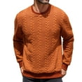thumbnail image 3 of Sweatshirts for Men 2026 Fall Winter Long Sleeve Jacquard Plain Crewneck Sweatshirts Mens Pullover Top, 3 of 9