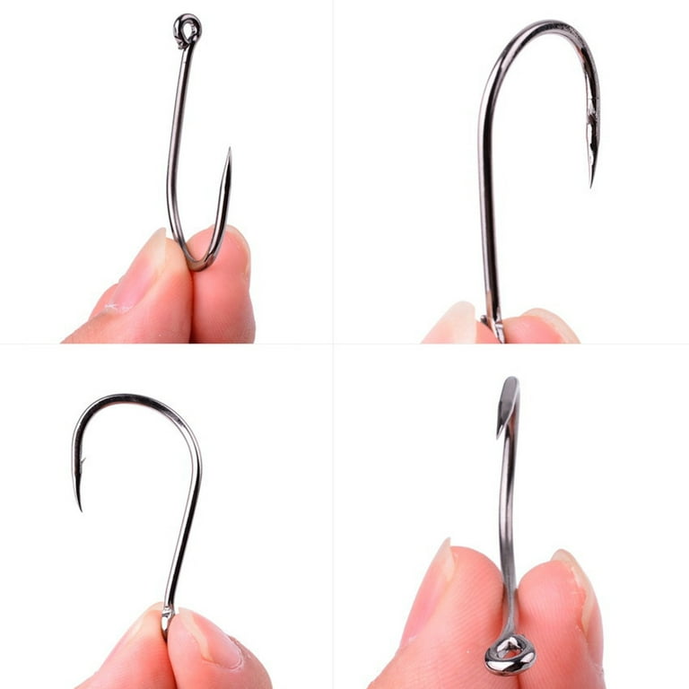 50pcs Fishing Worm Hooks Set High Carbon Steel Circle Hooks for Daily Fishing Professional Anglers, Size: 6
