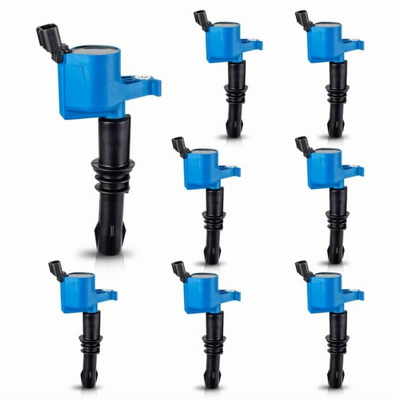 ISA Set of 8 Blue Ignition Coil Pack For Ford Expedition Explorer F150 F250 F350 F450 F550 Super Duty Mustang Navigator 2005 2006 2007 2008 V8 V10 4.6 5.4 6.8 Replacement for DG511 FD508