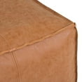 thumbnail image 3 of Wendal Square Pouf in Distressed Brown Faux Leather, 3 of 8