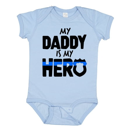 

Inktastic My Daddy is My Hero Police Officer Family Gift Baby Boy or Baby Girl Bodysuit