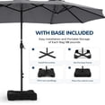 thumbnail image 6 of 13ft Patio Umbrella with Base,Double Sided Outdoor Large Rectangular Patio Umbrella with Crank Handle, for Lawn Garden,Home,Outdoor Activities, 6 of 8