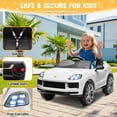 thumbnail image 6 of UBesGoo 12V Kids Ride on Car Toys, Licensed Porsche Cayenne Powered Electric Car for Kids, Parent Remote Control, White, 6 of 9