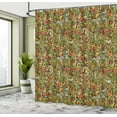 thumbnail image 5 of Ambesonne Summer Shower Curtain, Marine and Floral Motifs, 69"Wx75"L, Dark Cocoa and Multicolor, 5 of 5