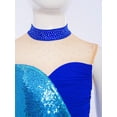 thumbnail image 4 of Jizyo Robe de Danse Sans Manches pour Filles à Sequins Color Block Costume de Danse Lyrique Tenues de Ballerine Bleu 14, 4 of 7