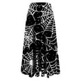 thumbnail image 6 of Nmnitkp Skirts for Women Halloween Print Women's Pleated Skirt Chiffon Elastic Waist A-Line Midi Length Skirt Fashionable Trends Maxi Skirt, 6 of 6