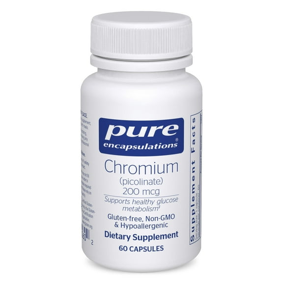 Pure Encapsulations Chromium (Picolinate) 200 mcg | Hypoallergenic Supplement for Healthy Lipid and Carbohydrate Metabolism Support* | 60 Capsules