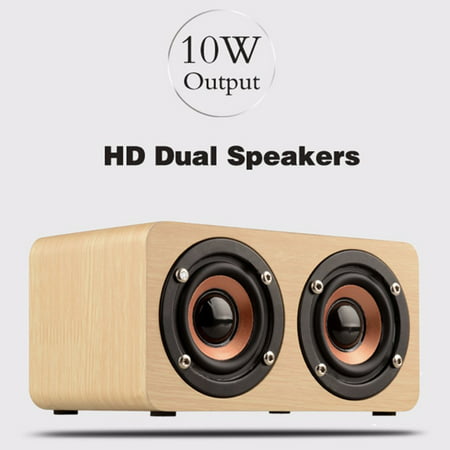 Retro Wooden Subwoofer Wireless bluetooth Speaker Hifi Stereo Bass Dual Music Speakers App Control TF AUX Dancing Outdoor Indoor