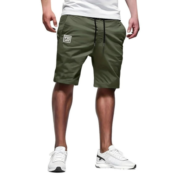 Men's Quick-Dry Outdoor Cargo Shorts, Lightweight Flat-Front Casual Shorts with Multi-Pocket for Sports & Daily Wear ,Army Green L