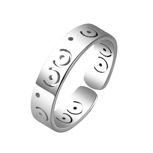 Hollow Out Star Corazón Anillos para Mujeres Hombres Splice Open Ajustable Parejas Anillos Joyería Regalos Accesorio Promesa Dedo Anillos de compromiso de boda