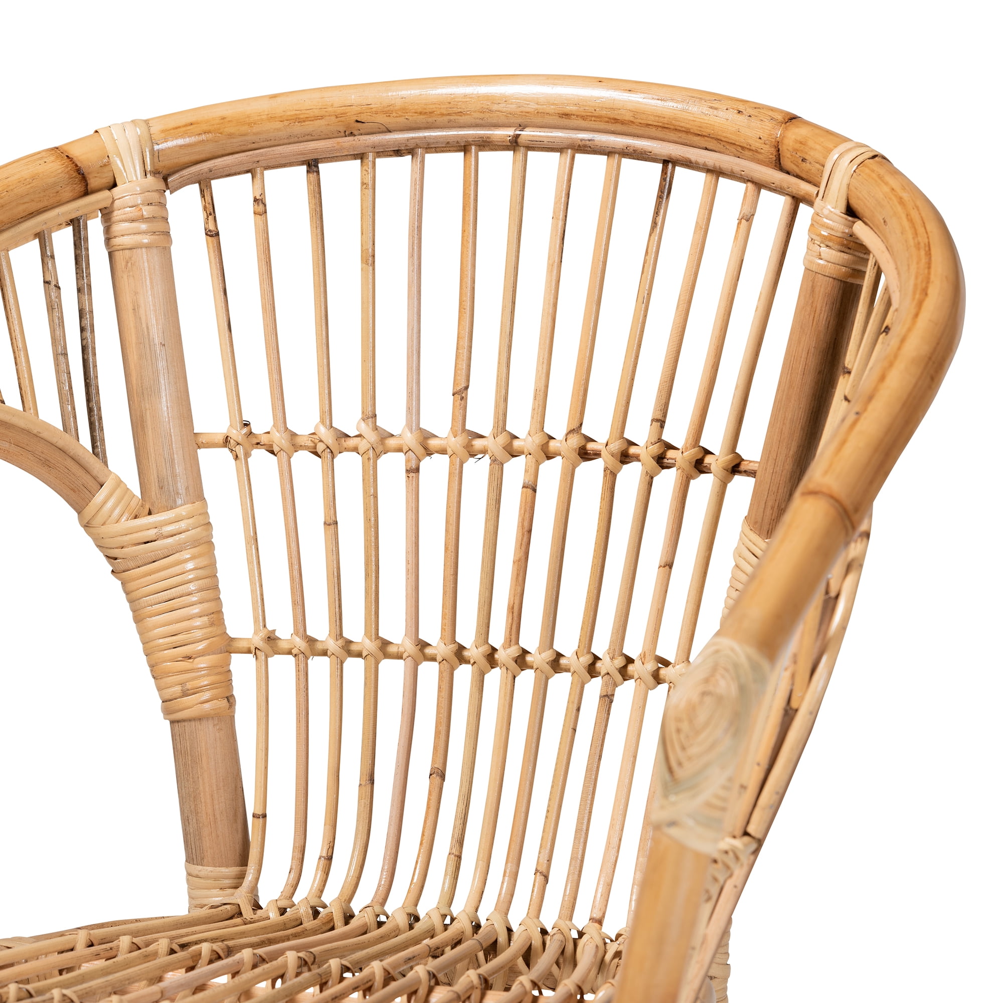 Baxton Studio Alleta Rattan BOHO Living Room Sets, 3-Piece, Natural Brown