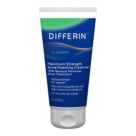 2X - Differin Maximum Strength Acne Foam Face and Body Cleanser 10% BPO - 5 fl oz