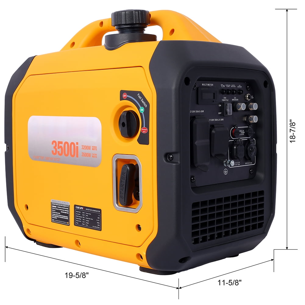 Danolapsi 3500 W Portable Inverter Generator, Portable Generator Gas Powered With CO Sensor, 120V 30 Amp RV Outlet, 2 120V 20 Amp Outlets, 2 5V DC USB Outlets, DC12V Socket
