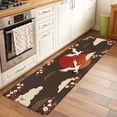 thumbnail image 2 of 2'x6' Rug Runners for Hallways Kitchen, Japanese Style Non Slip Entryway Beside Floor Carpet Runner, Modern Cranes Cherry Flower Wave Brown Washable Laundry Room Bedroom Throw Rugs Mat for Family Pet, 2 of 8