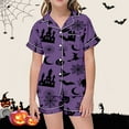 thumbnail image 2 of Weebloom Girls Halloween Loungewear Robes Soft Comfortable Toddler Casual With Lapel Collar Outfit Girl Pjs 6-7 Years, 2 of 4