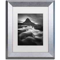 Trademark Fine Art "Kirkjufell" Canvas Art by Mathieu Rivrin, White Matte, Silver Frame