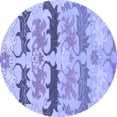thumbnail image 1 of Ahgly Company Machine Washable Indoor Round Abstract Blue Modern Area Rugs, 6' Round, 1 of 4