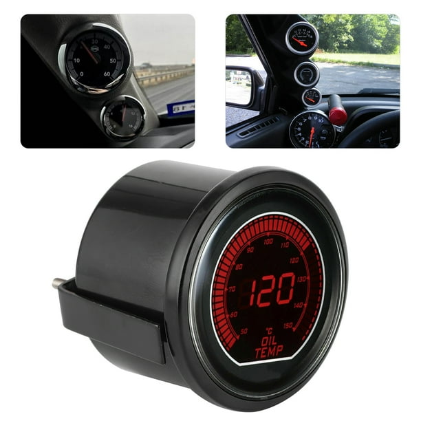 Calibre de temperatura de aceita LED 52 mm/2 Pulgadas para la Serie Evo Medidor Universal Luz LED ROJO AZUL PARA AUTOS DE GASOLINA DE 12V
