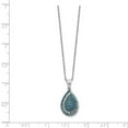 thumbnail image 2 of Real 14kt White Gold Blue and White Diamond Teardrop 18 in. Necklace; 18 inch; for Adults and Teens; for Women and Men, 2 of 2